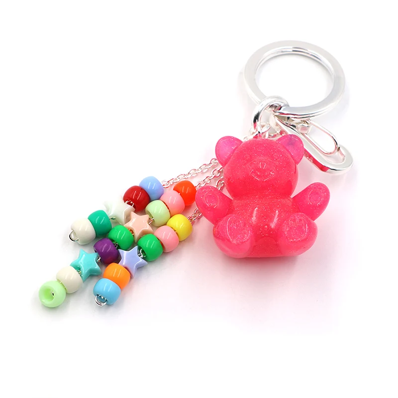 Pink Jelly Bear Keychain
