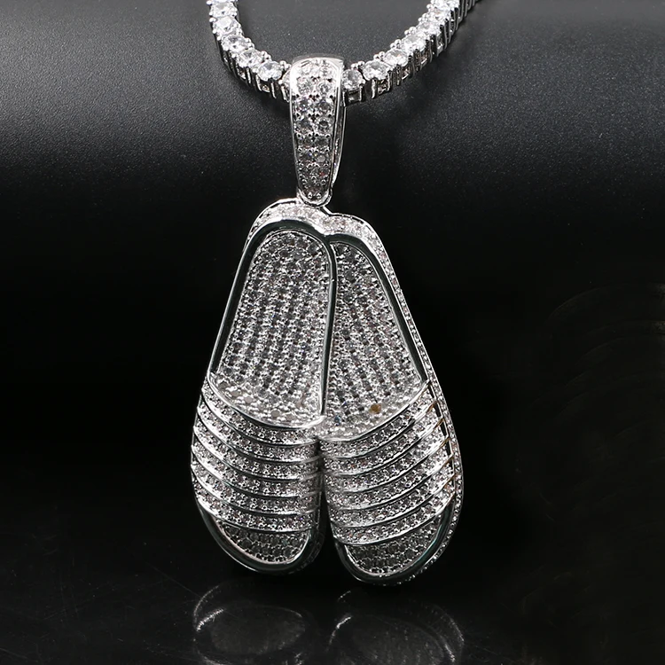 Tøfler Hip Hop Style Zircon Pendant