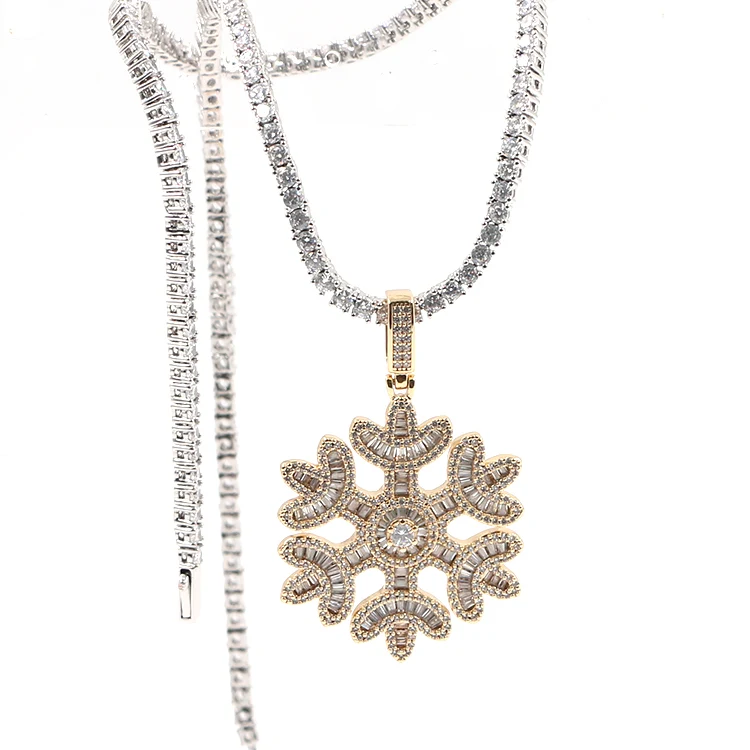 Snowflake zircon messing vedhæng